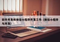 软件开发和微信小程序开发工作（微信小程序与开发）