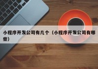 小程序开发公司有几个（小程序开发公司有哪些）