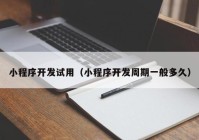 小程序开发试用（小程序开发周期一般多久）