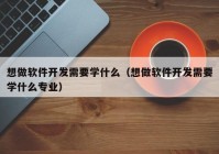 想做软件开发需要学什么（想做软件开发需要学什么专业）