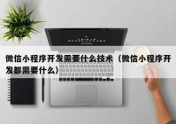 微信小程序开发需要什么技术（微信小程序开发都需要什么）