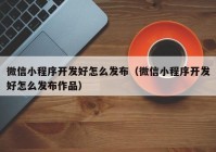 微信小程序开发好怎么发布（微信小程序开发好怎么发布作品）