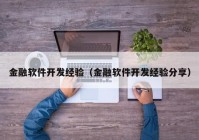 金融软件开发经验（金融软件开发经验分享）