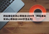 网站建设实训心得体会1000字（网站建设实训心得体会1000字怎么写）