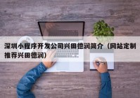 深圳小程序开发公司兴田德润简介（网站定制推荐兴田德润）